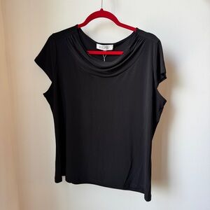 Kasper Black and Red Blouse Elegant Top